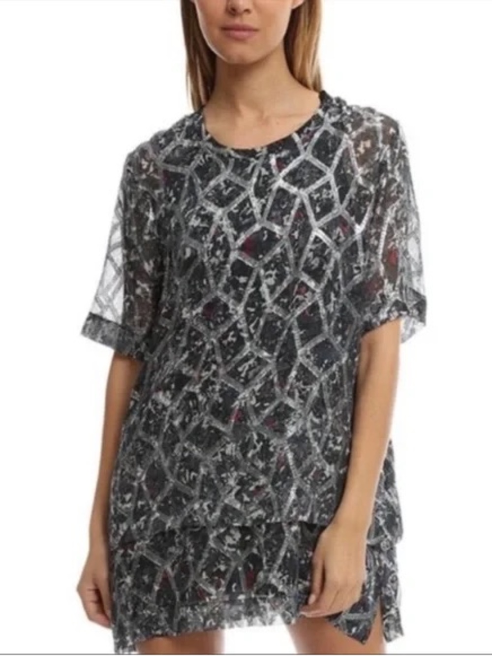 Iro Patterned Short-Sleeve Women's Dress